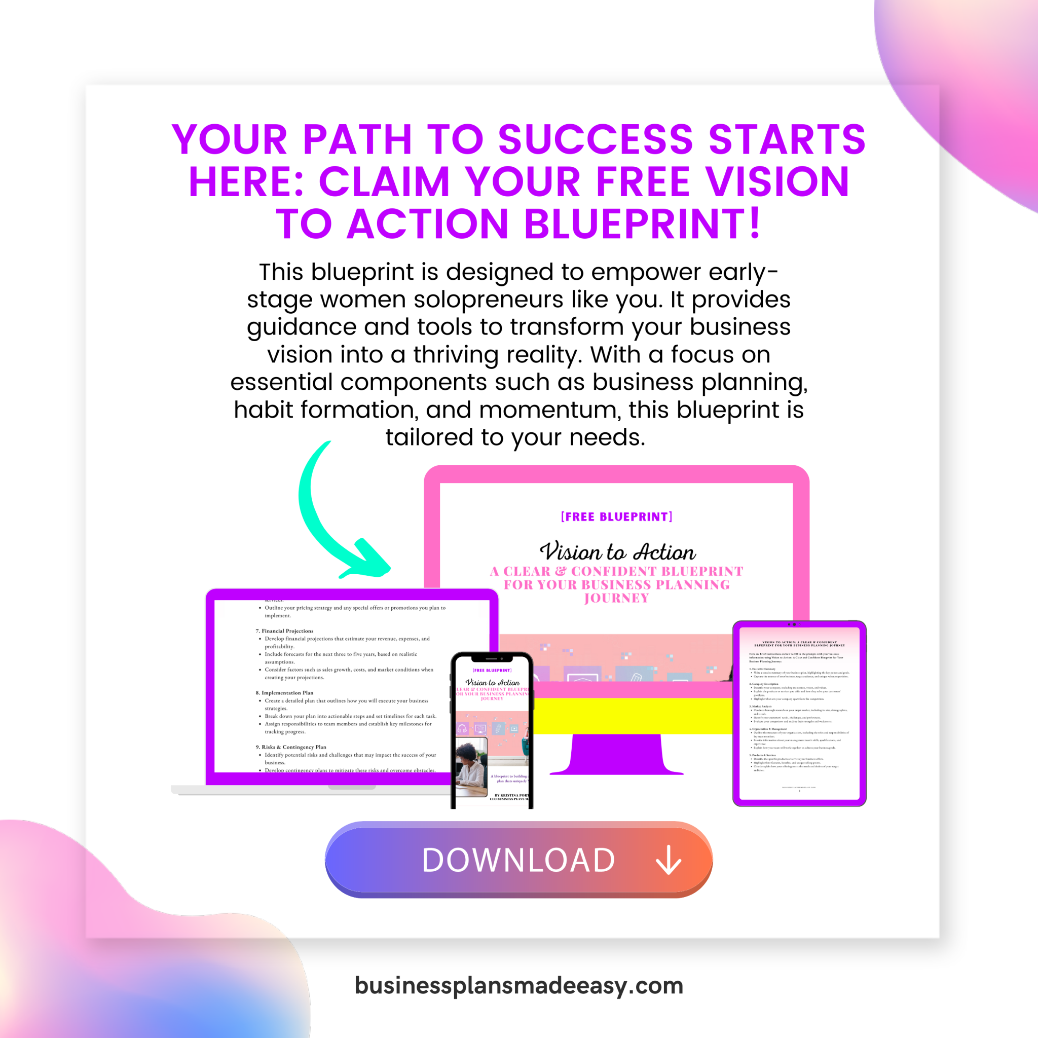 grab your free vision to action blueprint