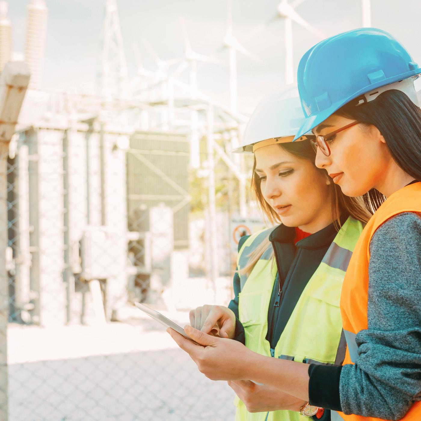 two women at a construction site going over their operational business plan